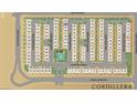 Cordillera community site map showing home lot locations and surrounding streets at 671 Agate Bridge St, Las Vegas, NV 89138