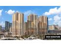 Stunning daytime view of the MGM Signature towers offering luxury residences and amenities at 135 E Harmon Ave # 1020, Las Vegas, NV 89109
