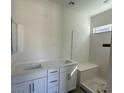 Double vanity bathroom with a shower at 1441 Nocturnal Flight St, Las Vegas, NV 89138