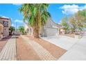 Brick walkway leading to a home with a large palm tree at 3936 Rhine Way, Las Vegas, NV 89108