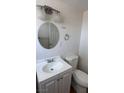 Clean bathroom with updated vanity, lighting, and fixtures at 2509 Canosa Ave, Las Vegas, NV 89104