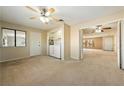 Laundry room with washer, dryer, and additional storage at 2360 Greyhound St, Pahrump, NV 89060
