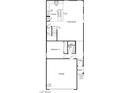 First floor floor plan showing the kitchen, living room, one bedroom, and the garage at 7110 Parkallen Ave, Las Vegas, NV 89113