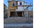 Two-story house under construction, scaffolding visible at 543 Preston Oak, Las Vegas, NV 89138