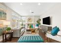 Bright and airy living room with a cozy seating area and fireplace at 1713 Sequoia Dr, Henderson, NV 89014