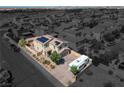 Two-story house with solar panels, RV parking, and a view of surrounding homes at 8862 Nannette Marie Ct, Las Vegas, NV 89148