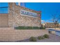 Marvella community entrance sign with stonework and landscaping at 10631 Enridge Ave, Las Vegas, NV 89166