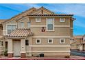 The exterior view of the home highlighting the architecture and design at 5855 Valley Dr # 2045, North Las Vegas, NV 89031