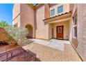 Front patio with walkway, small bush, and grill at 2744 Drummossie, Las Vegas, NV 89044