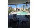 Relaxing patio area overlooking the community pool at 8600 W Charleston Blvd # 1129, Las Vegas, NV 89117