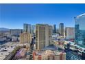 Expansive city view featuring modern high rise buildings and vibrant city streets at 135 E Harmon Ave # 2721, Las Vegas, NV 89109