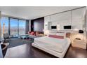 Spacious bedroom with city views and large bed at 4381 W Flamingo Rd # 3309, Las Vegas, NV 89103