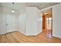 Light and bright entryway with wood-look floors at 6230 Home Haven St, North Las Vegas, NV 89031