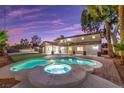 Luxury pool and spa with backyard and landscape at 5750 Edna Ave, Las Vegas, NV 89146