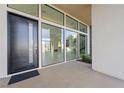 Modern entryway with sleek black door and glass panels at 9780 Solar Ave, Las Vegas, NV 89149