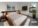 Virtually staged bedroom with modern decor at 7255 W Sunset Rd # 1072, Las Vegas, NV 89113