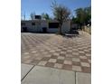 Wide view of the paver brick driveway leading up to the home at 2127 Crawford St, North Las Vegas, NV 89030