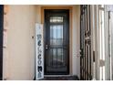 Front entrance with a security door and wrought iron gate at 3096 Beaux Art Ave, Henderson, NV 89044