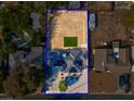 Aerial view of a house with a pool and large backyard at 1411 Norman Ave, Las Vegas, NV 89104