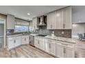 Modern kitchen with white shaker cabinets and granite countertops at 2908 Bryant Ave, Las Vegas, NV 89102