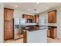 Kitchen with stainless steel appliances and granite countertops at 9802 Twin Mill St, Las Vegas, NV 89178