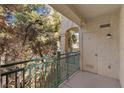 Private balcony with storage and courtyard view at 5155 W Tropicana Ave # 2123, Las Vegas, NV 89103