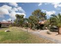 Neatly landscaped grounds with walkways and palm trees at 1889 Avacado Ct, Henderson, NV 89014