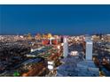 Aerial nighttime view of Palms Place and surrounding Las Vegas at 4381 W Flamingo Rd # 2903, Las Vegas, NV 89103