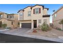 Two-story house with a dark brown garage door and landscaping at 6955 Sunrise Crest Dr, Las Vegas, NV 89142