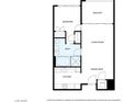 One bedroom floor plan with kitchen, bath, living and dining areas at 2700 Las Vegas Blvd # 2006, Las Vegas, NV 89109