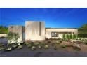 Contemporary house with landscaped front yard and neutral color palette at 2635 Juniper Branch St, Las Vegas, NV 89117