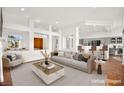 Staged living room with open layout, eat-in kitchen, neutral colors, and modern decor, perfect for entertaining at 10920 Grand Haven Ave, Las Vegas, NV 89134