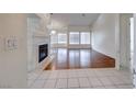 Living room with hardwood floors and a fireplace at 4416 Inez Dr, Las Vegas, NV 89130