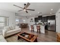 Open floor plan boasts a modern kitchen and spacious living area at 7230 N Decatur Blvd # 6, Las Vegas, NV 89131