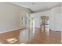 Dining area with hardwood floors and access to kitchen and living room at 4176 Demoline Cir, Las Vegas, NV 89141