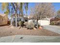 Single-story home with two-car garage and well-maintained landscaping at 4176 Demoline Cir, Las Vegas, NV 89141