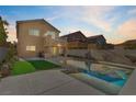 Two-story house with a private pool and backyard at 9570 Wenmarie Ct, Las Vegas, NV 89148