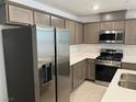 Modern kitchen with stainless steel appliances and gray cabinets at 3513 Golden Chariot Ave, Las Vegas, NV 89106