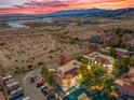 Aerial view of a community with desert landscape and mountain backdrop at 3810 Desert Marina Dr # 198, Laughlin, NV 89029