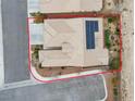 Aerial view of the house, showing its layout and solar panels at 4356 La Romita St # 2, Pahrump, NV 89061