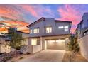 Modern two-story home with attached garage and landscaping at 12073 Glentana View St, Las Vegas, NV 89138