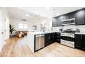 Modern kitchen with stainless steel appliances and marble countertops at 150 Las Vegas Blvd # 1909, Las Vegas, NV 89101