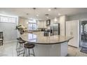 Modern kitchen with a large island and stainless steel appliances at 427 Shamrock Dr, Henderson, NV 89002