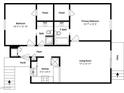 Layout showing bedrooms, baths, kitchen, living room, foyer, porch and patio at 3823 S Maryland Pkwy # C3, Las Vegas, NV 89119