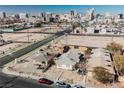 Aerial view of property and surrounding buildings in a city setting at 203 N 13Th St, Las Vegas, NV 89101