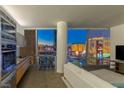 Sleek kitchen with stainless steel appliances and city views at 3726 Las Vegas Blvd # 1601, Las Vegas, NV 89158