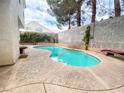 Relaxing kidney-shaped pool in a private backyard at 9552 Wooden Pier Way, Las Vegas, NV 89117