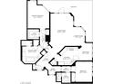 Detailed floor plan showcasing layout of bedrooms, living spaces, kitchen, and balcony access at 2777 Paradise Rd # 1105, Las Vegas, NV 89109