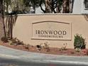 Ironwood Condominiums entrance sign with landscaping at 8309 Cherry Glaze Ave # 201, Las Vegas, NV 89145