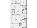 Floor plan of new construction home, featuring 3 bedrooms, 2 baths, and a 2 car garage at 4230 E Brusca Way, Pahrump, NV 89061